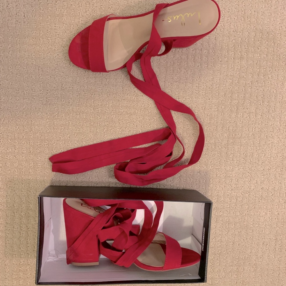 Lulus Red Wrap Heel